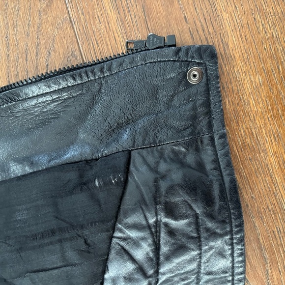 Vintage Danier Black Leather Bomber Moto Zip Up Jacket - Picture 13 of 16